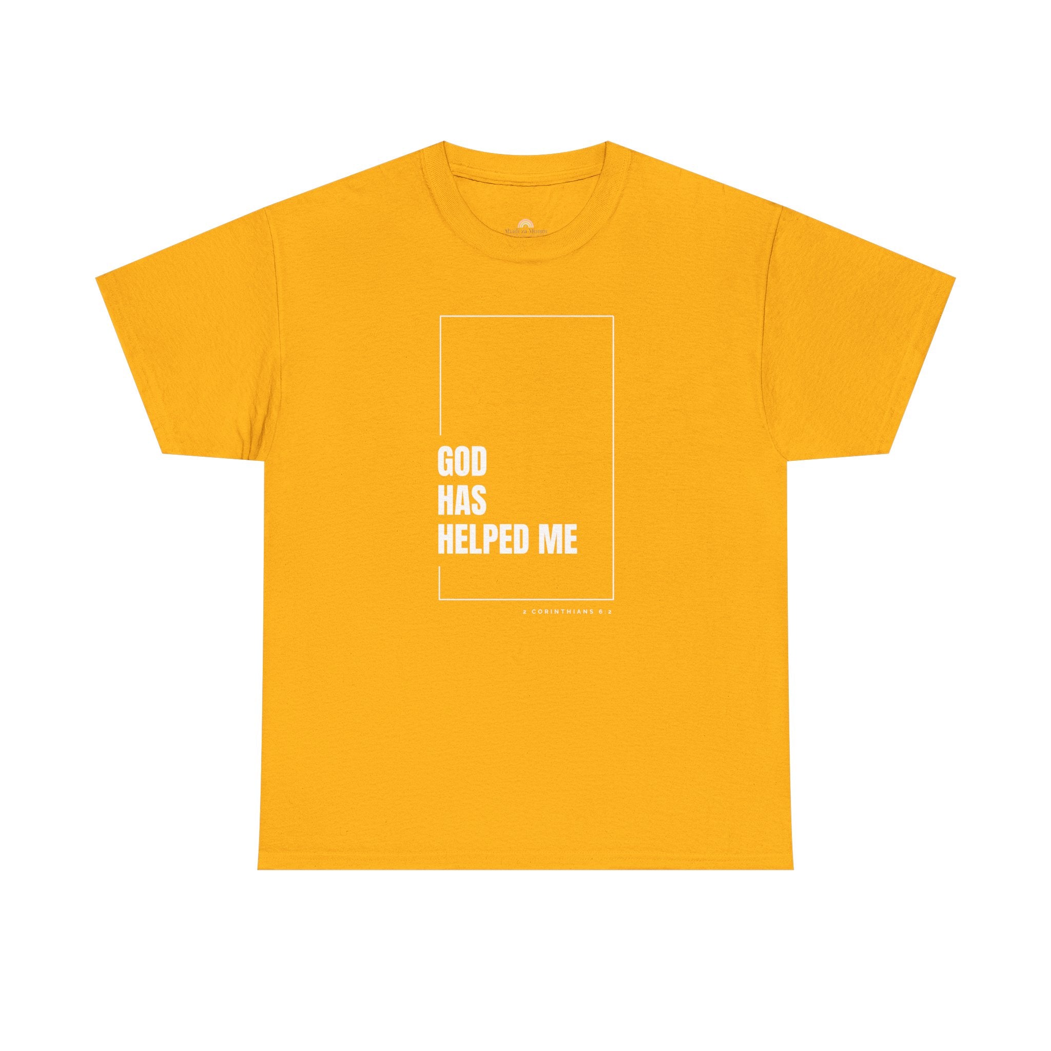 God Has Helped Me Christian T-Shirt – 2 Corinthians 6:2 Faith Tee | Unisex Heavy Cotton Shirt