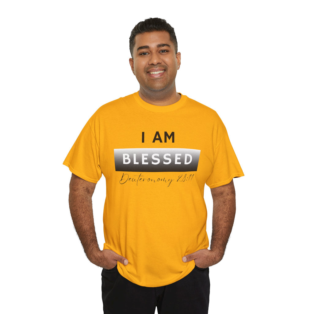I Am Blessed Christian T-Shirt — Deuteronomy 28:11 Scripture Faith Tee