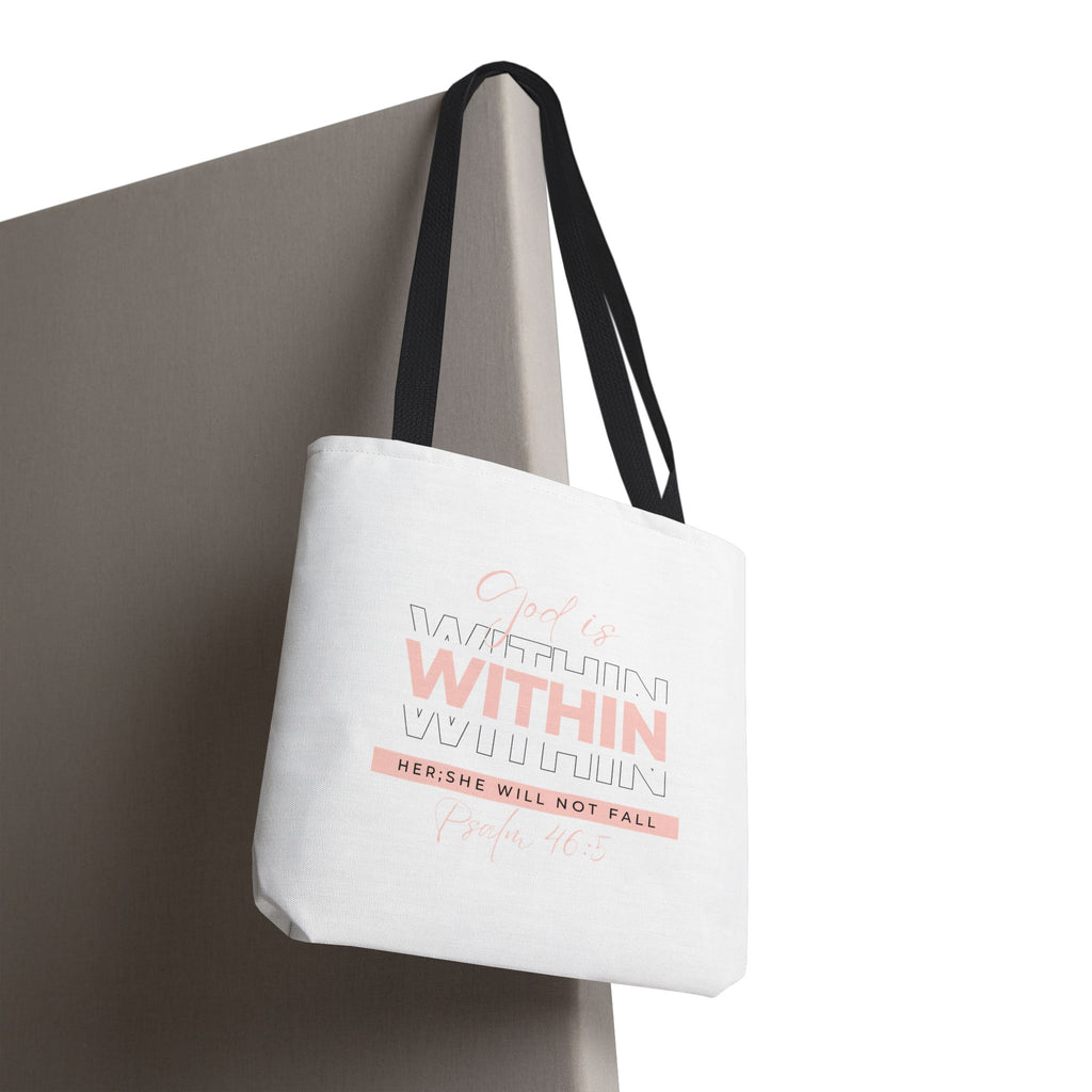 God Is Within Her Tote Bag – Psalm 46:5 Christian Scripture Tote for Women
