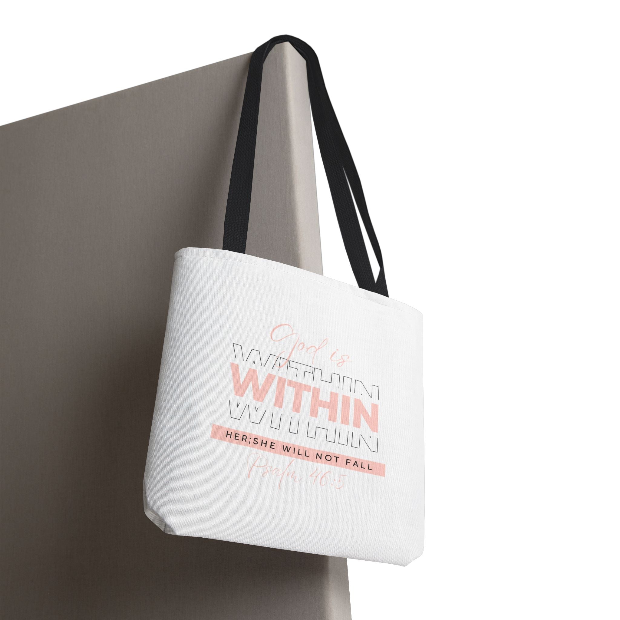 God Is Within Her Tote Bag – Psalm 46:5 Christian Scripture Tote for Women