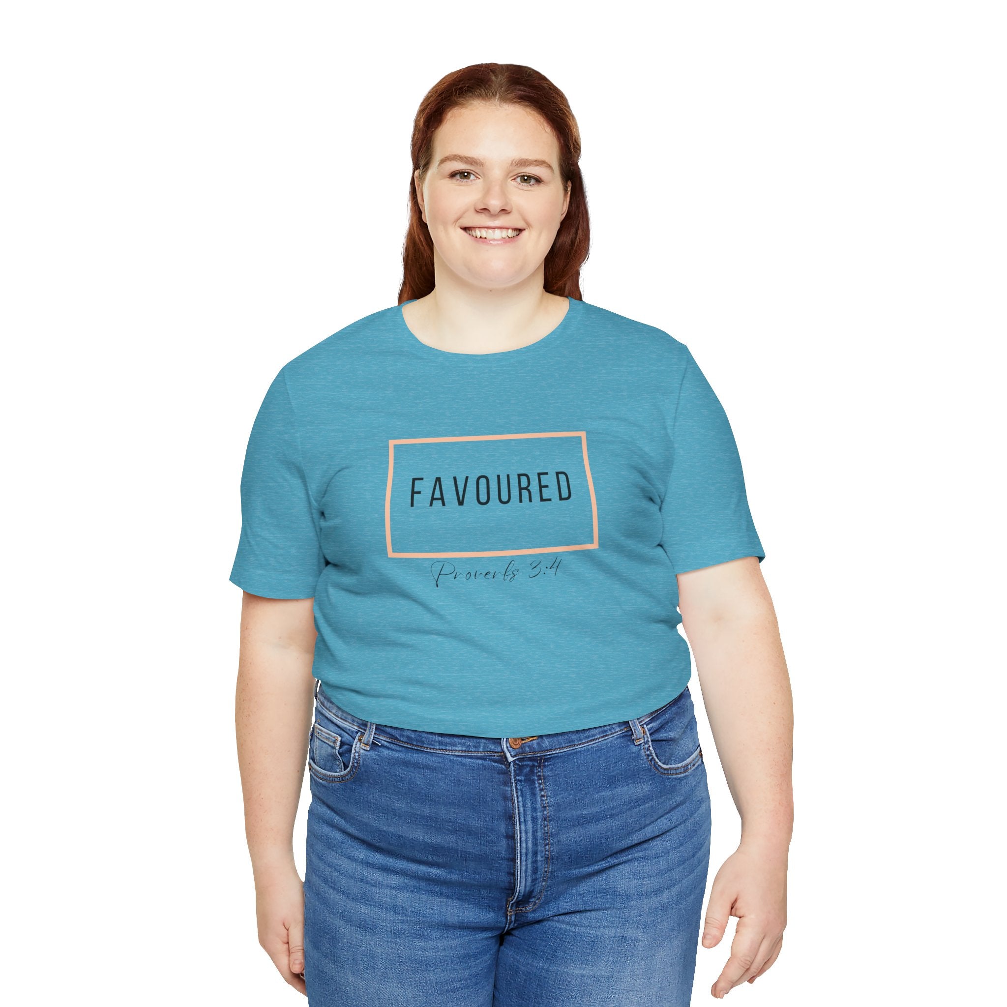 Favoured Christian T-Shirt – Proverbs 3:4 Scripture Tee | Faith-Based Unisex Shirt