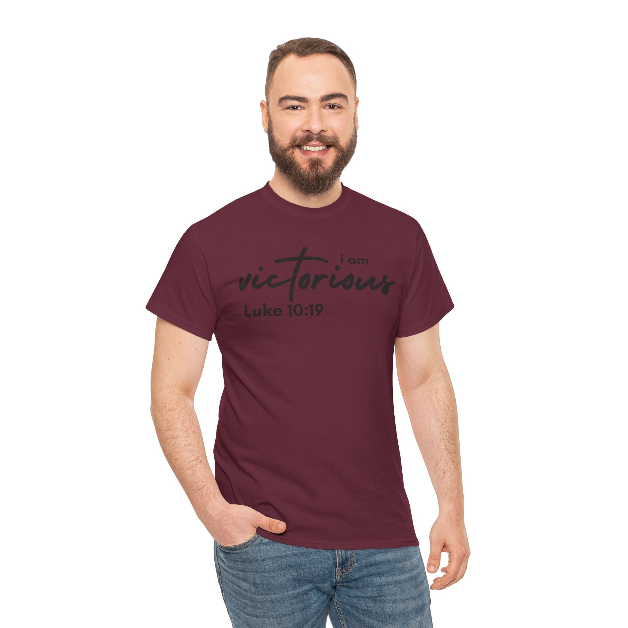 I Am Victorious Christian T-Shirt – Luke 10:19 Scripture Tee | Faith-Based Apparel