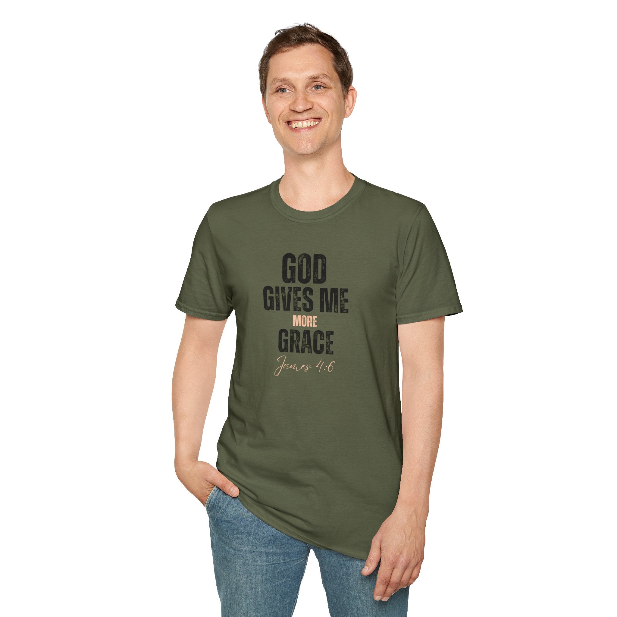 God Gives Me More Grace T-Shirt — James 4:6 Christian Scripture Tee