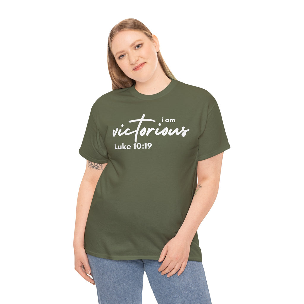 I Am Victorious Christian T-Shirt – Luke 10:19 Scripture Tee | Faith-Based Apparel
