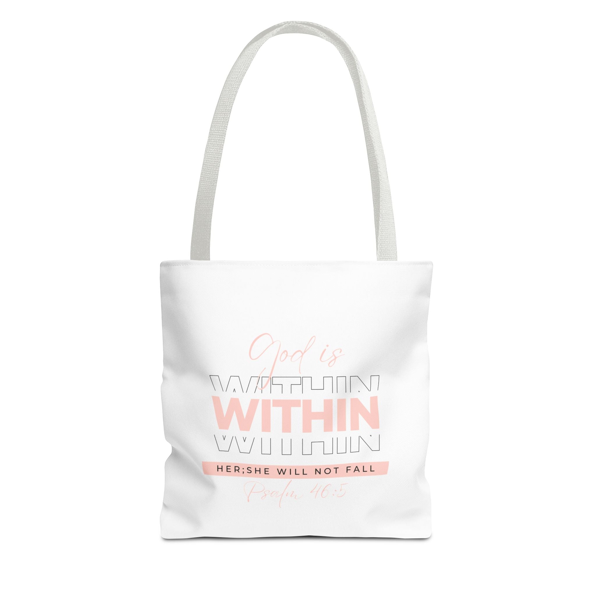 God Is Within Her Tote Bag – Psalm 46:5 Christian Scripture Tote for Women