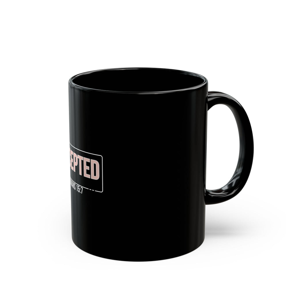 “I Am Accepted” Christian Ceramic Mug – Romans 15:7 Scripture Coffee Cup (11oz & 15oz) – Faith-Inspired Gift