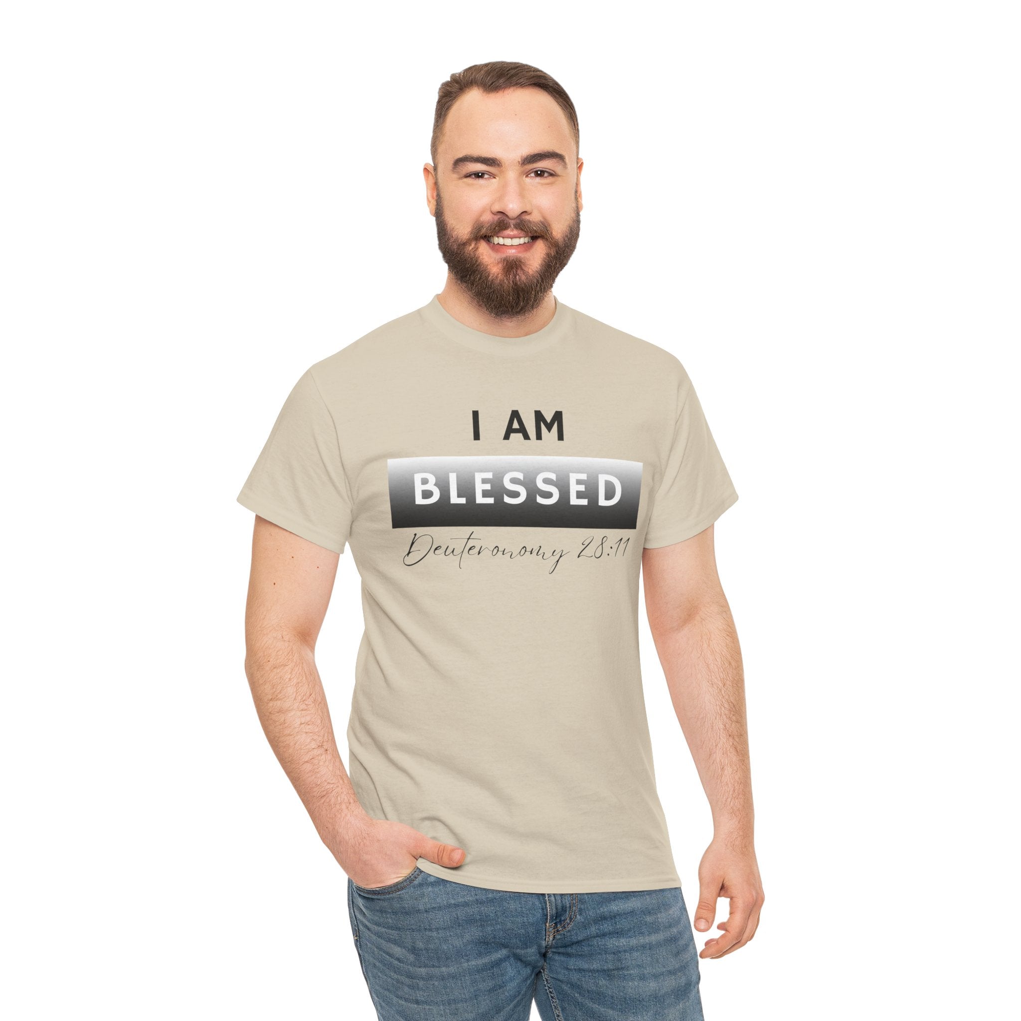 I Am Blessed Christian T-Shirt — Deuteronomy 28:11 Scripture Faith Tee