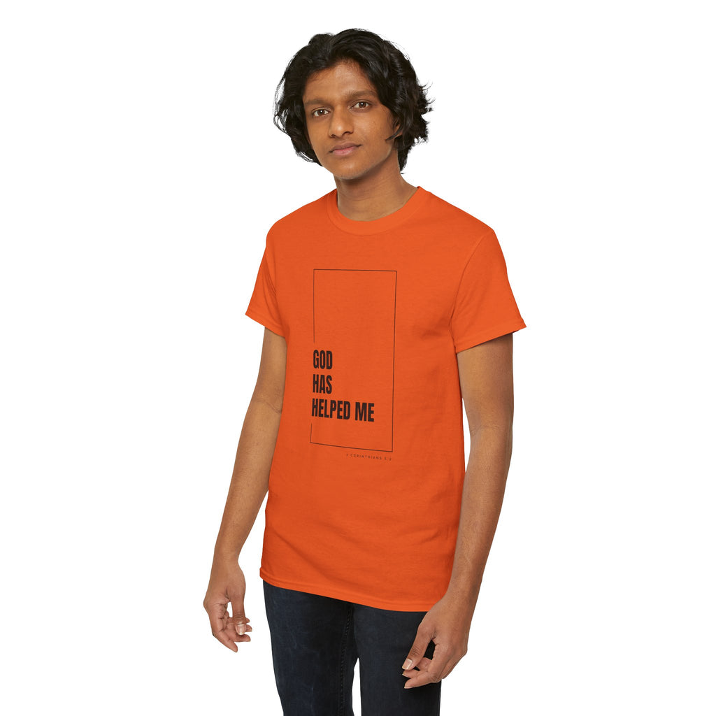 God Has Helped Me Christian T-Shirt – 2 Corinthians 6:2 Faith Tee | Unisex Heavy Cotton Shirt