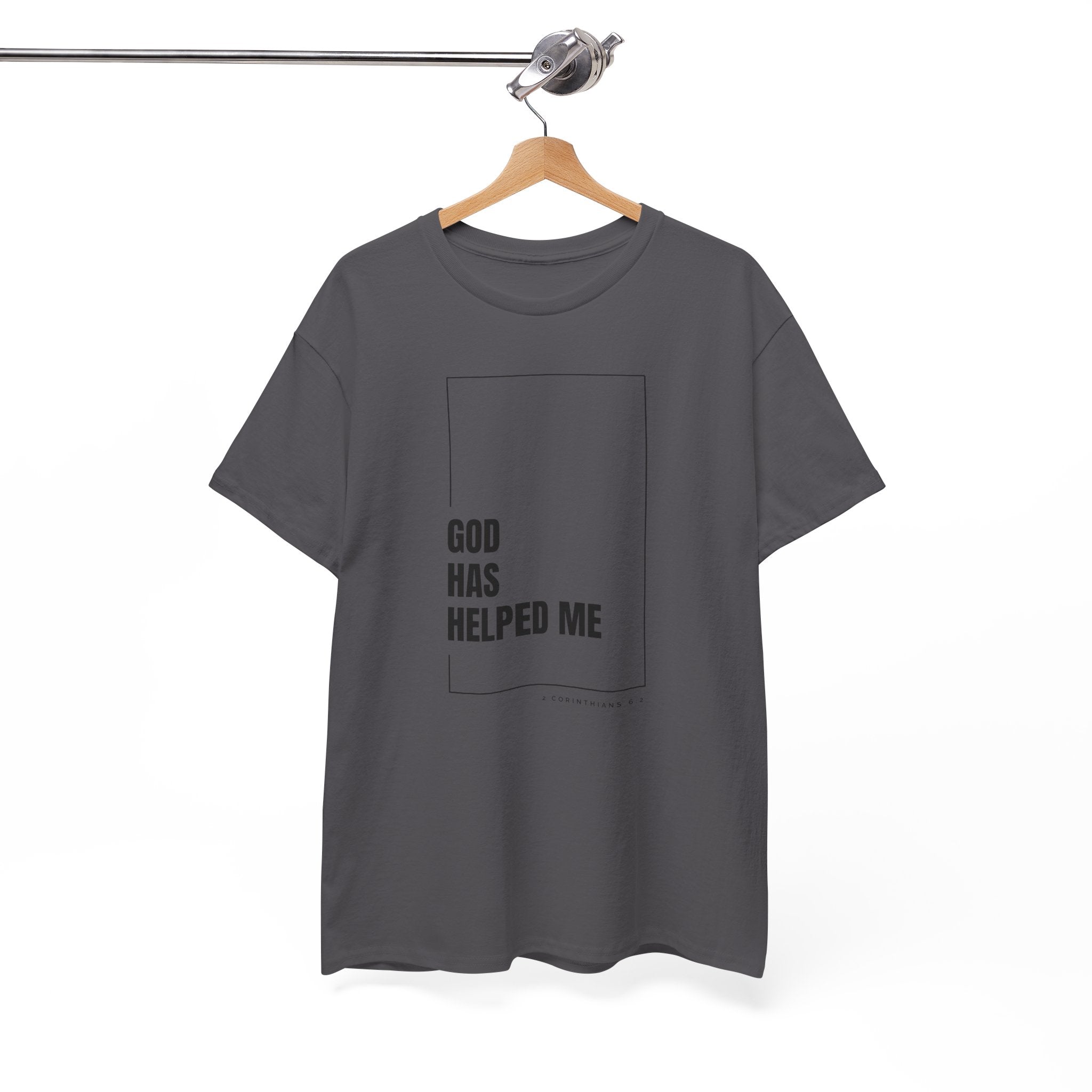 God Has Helped Me Christian T-Shirt – 2 Corinthians 6:2 Faith Tee | Unisex Heavy Cotton Shirt