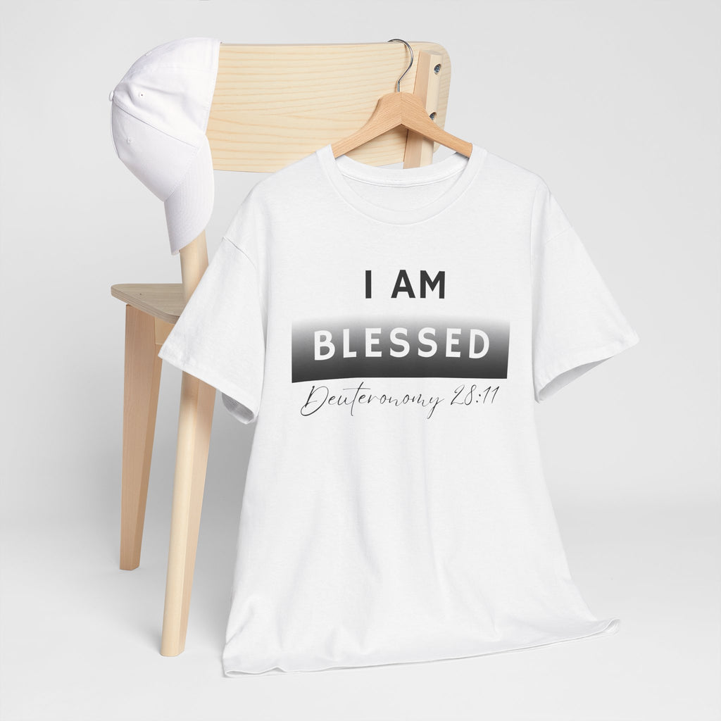 I Am Blessed Christian T-Shirt — Deuteronomy 28:11 Scripture Faith Tee