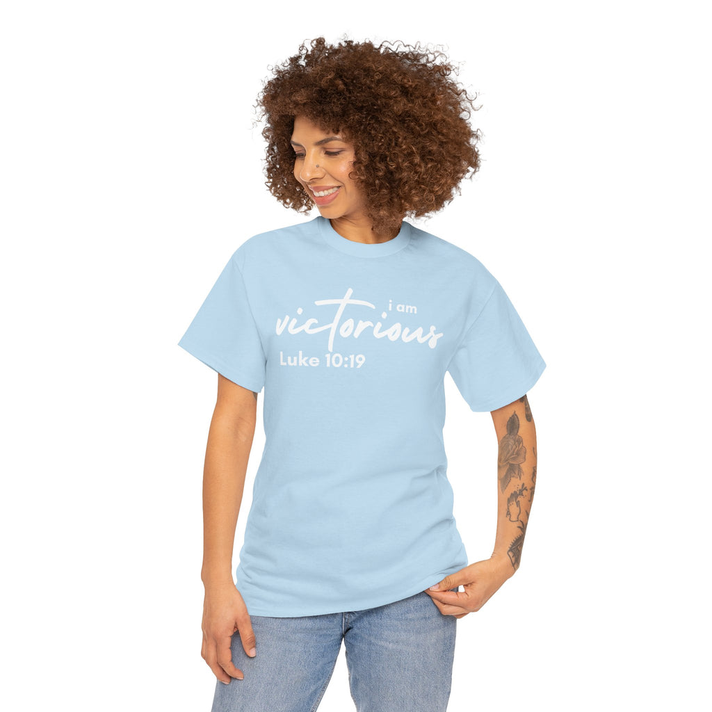 I Am Victorious Christian T-Shirt – Luke 10:19 Scripture Tee | Faith-Based Apparel