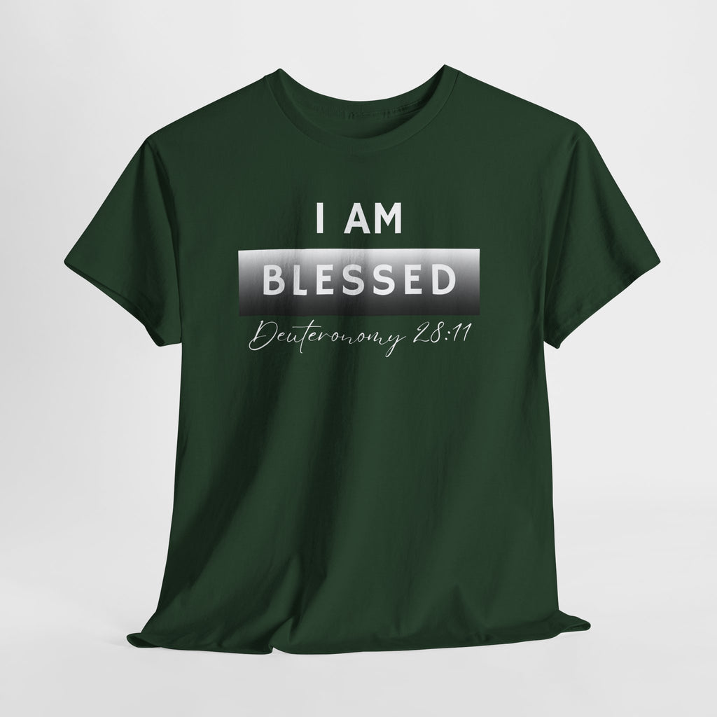 I Am Blessed Christian T-Shirt — Deuteronomy 28:11 Scripture Faith Tee (2)