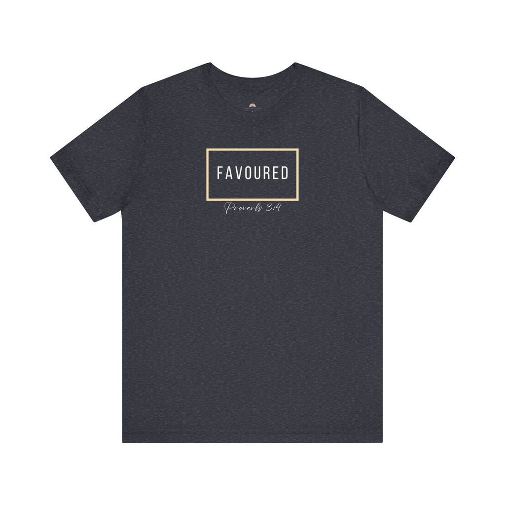 Favoured Christian T-Shirt – Proverbs 3:4 Scripture Tee | Faith-Based Unisex Shirt