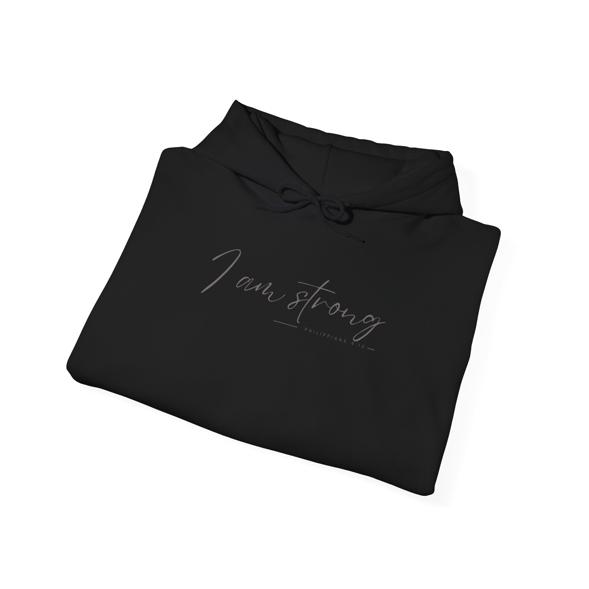 I Am Strong Hoodie – Philippians 4:13 Christian Unisex Faith Sweatshirt