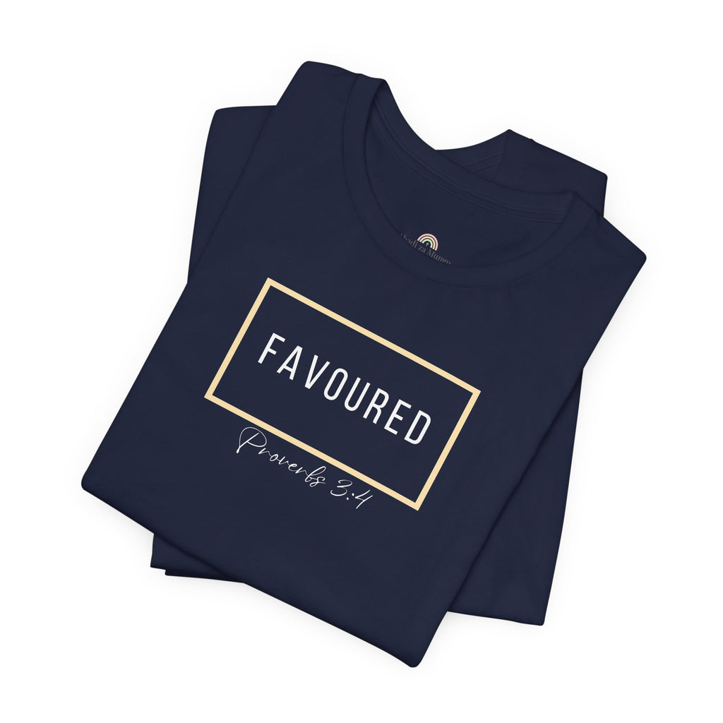 Favoured Christian T-Shirt – Proverbs 3:4 Scripture Tee | Faith-Based Unisex Shirt