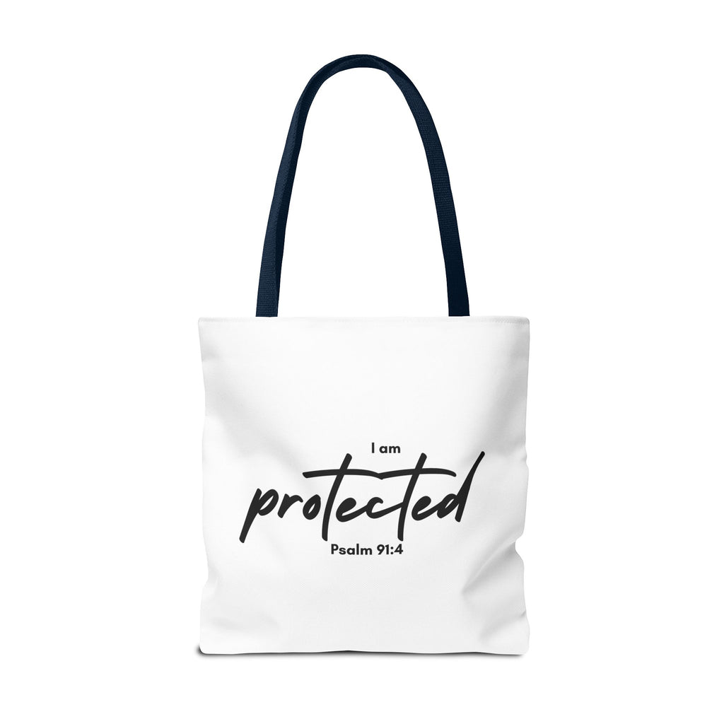 I Am Protected Tote Bag — Psalm 91:4 Christian Scripture Canvas Tote | Faith-Based Carryall