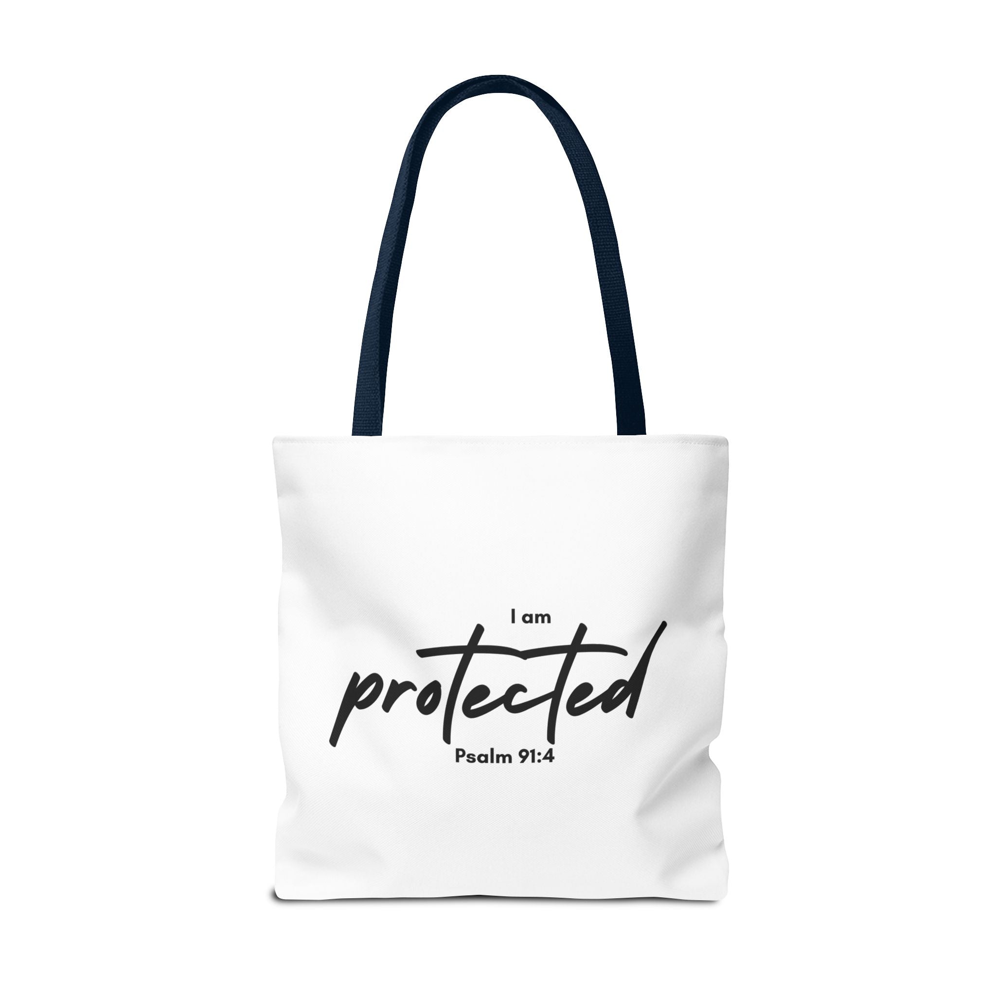 I Am Protected Tote Bag — Psalm 91:4 Christian Scripture Canvas Tote | Faith-Based Carryall