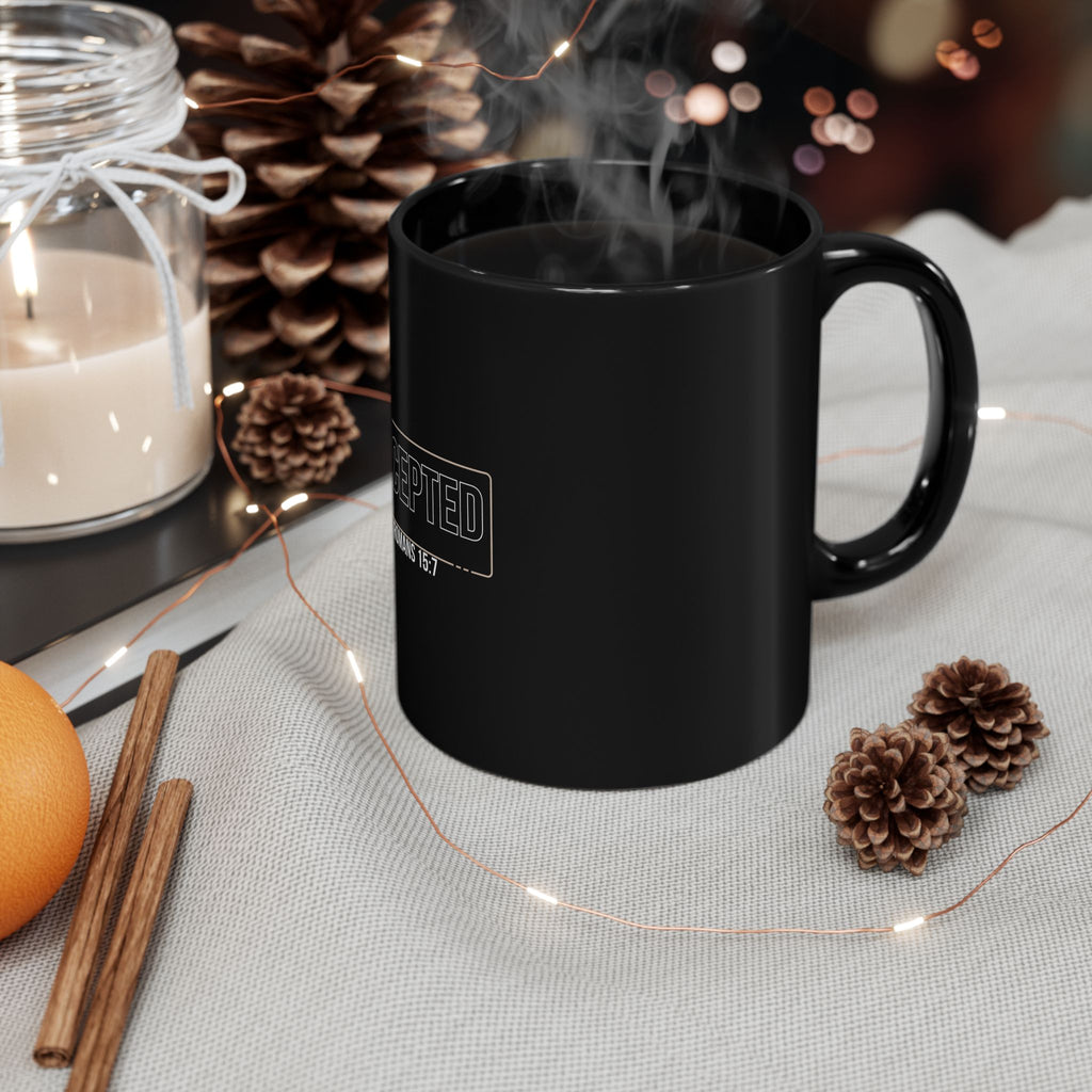 “I Am Accepted” Christian Ceramic Mug – Romans 15:7 Scripture Coffee Cup (11oz & 15oz) – Faith-Inspired Gift