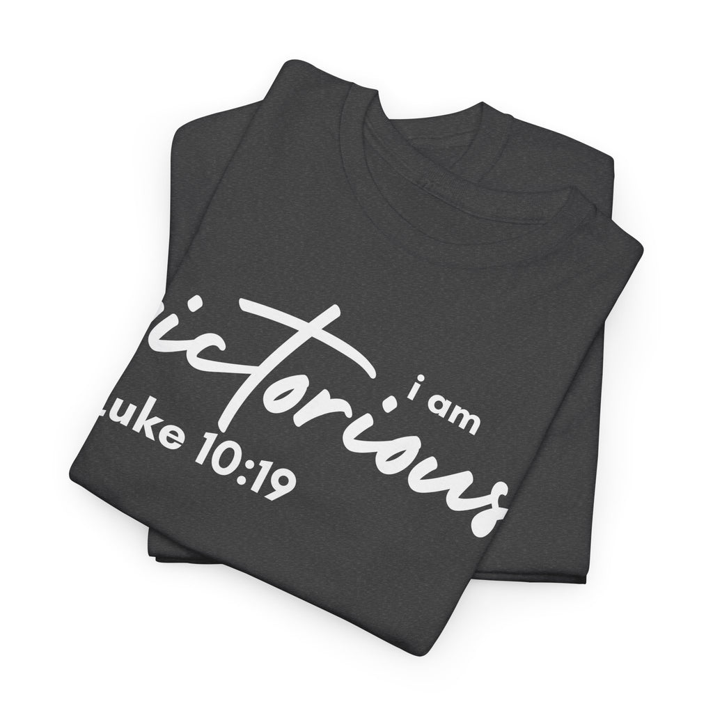 I Am Victorious Christian T-Shirt – Luke 10:19 Scripture Tee | Faith-Based Apparel