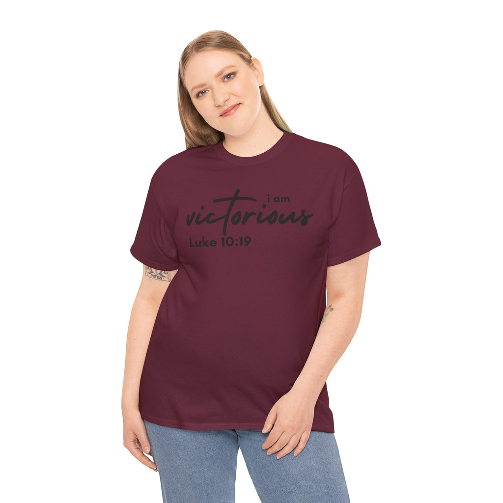 I Am Victorious Christian T-Shirt – Luke 10:19 Scripture Tee | Faith-Based Apparel