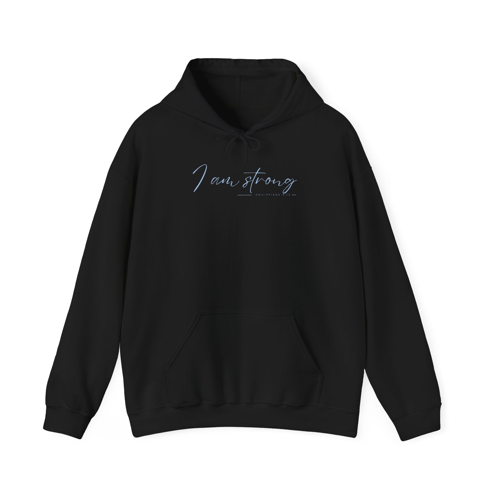I Am Strong Hoodie – Philippians 4:13 Christian Unisex Faith Sweatshirt