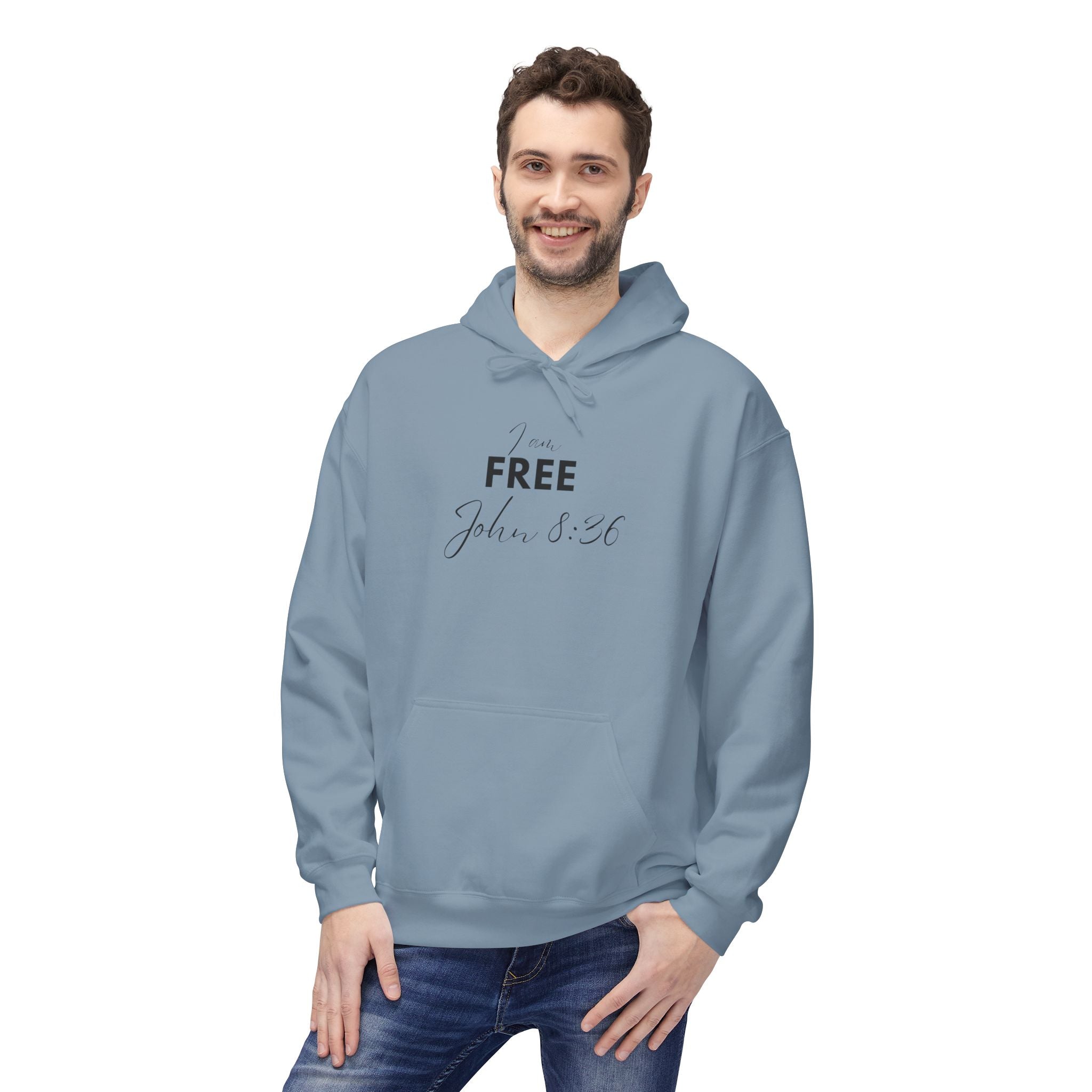 I Am Free Hoodie – John 8:36 Christian Scripture Hoodie | Faith-Based Inspirational Pullover