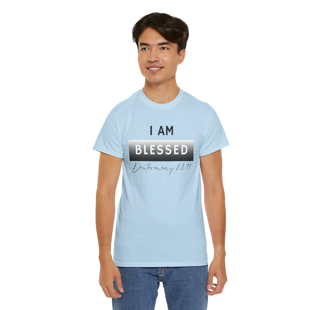 I Am Blessed Christian T-Shirt — Deuteronomy 28:11 Scripture Faith Tee