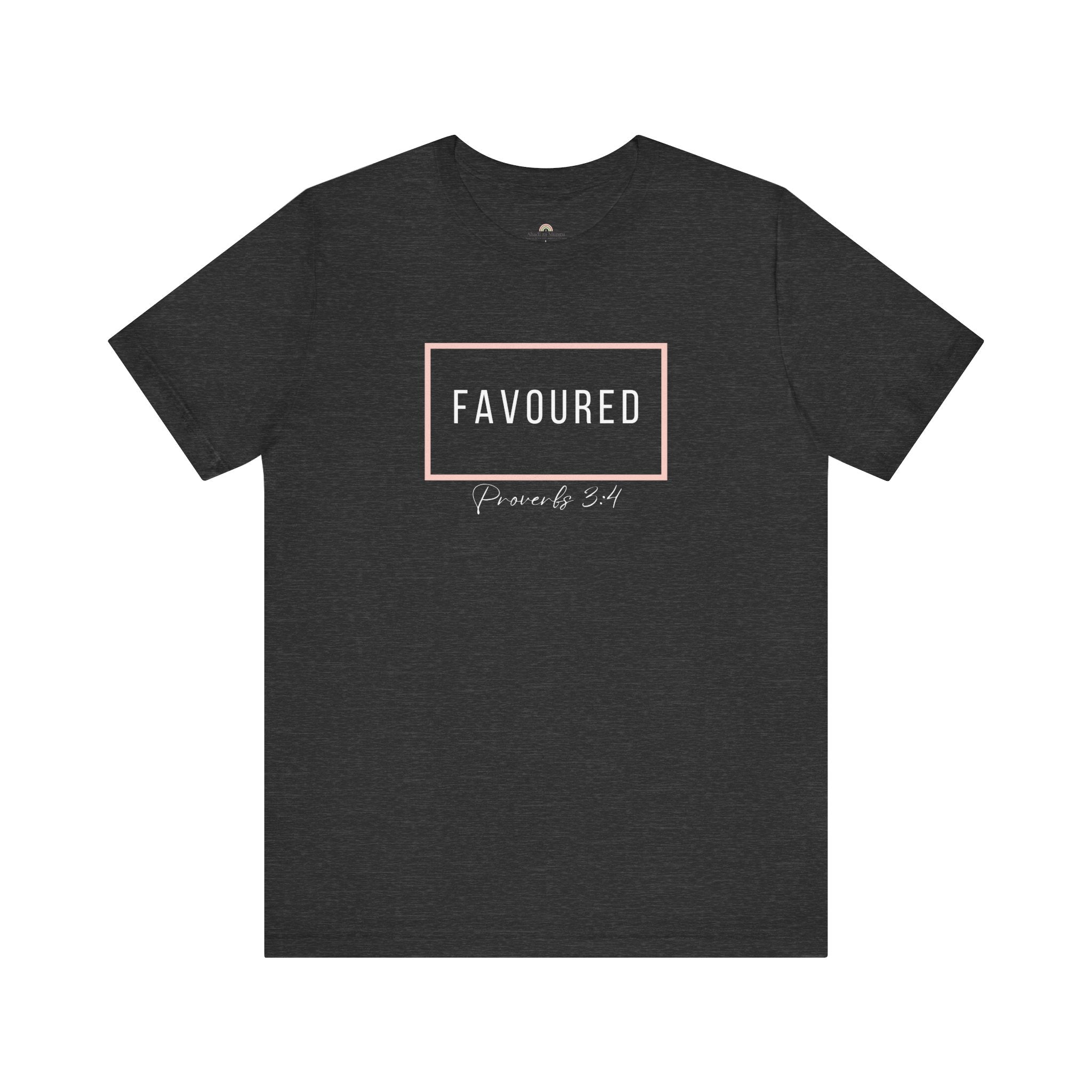 Favoured Christian T-Shirt – Proverbs 3:4 Scripture Tee | Faith-Based Unisex Shirt