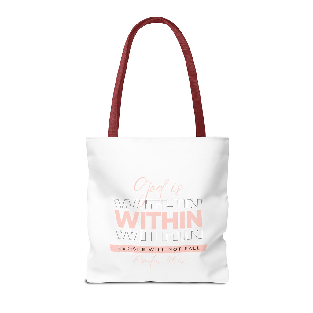 God Is Within Her Tote Bag – Psalm 46:5 Christian Scripture Tote for Women