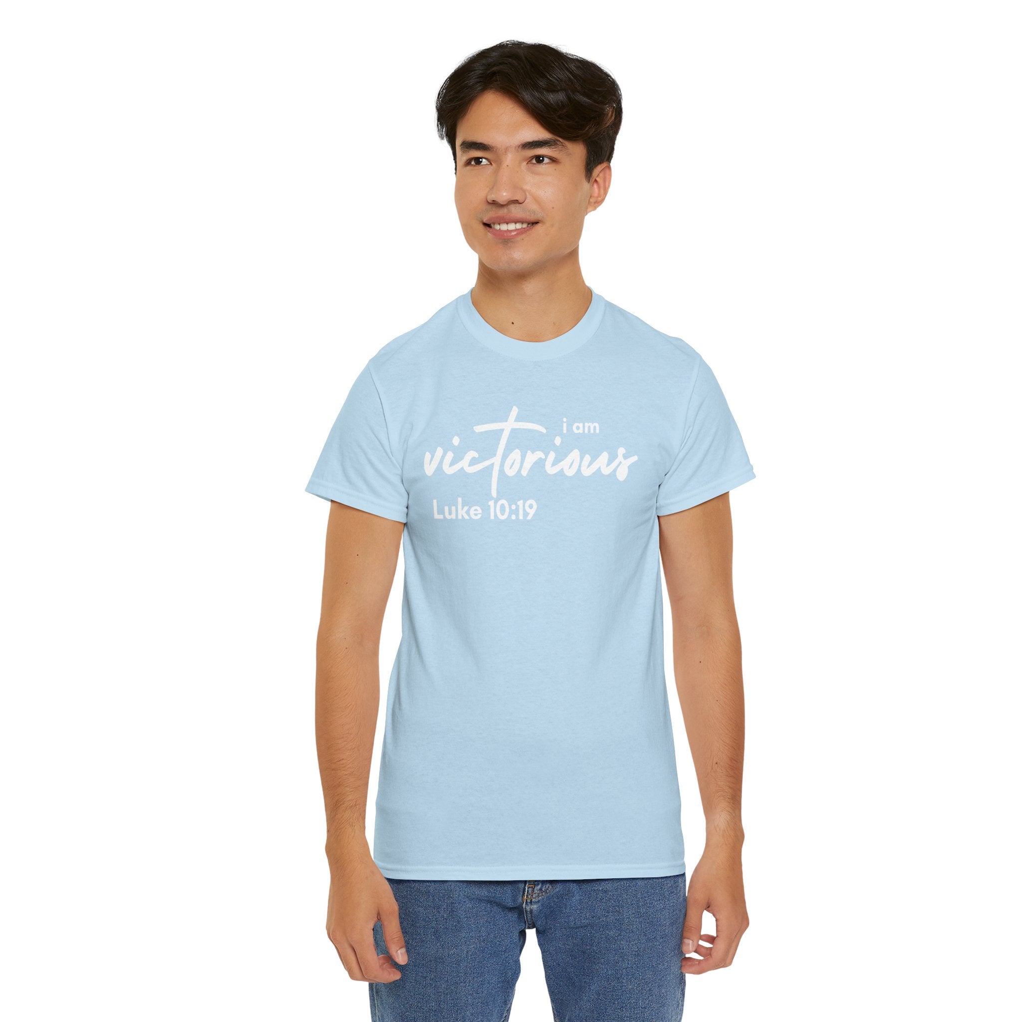 I Am Victorious Christian T-Shirt – Luke 10:19 Scripture Tee | Faith-Based Apparel