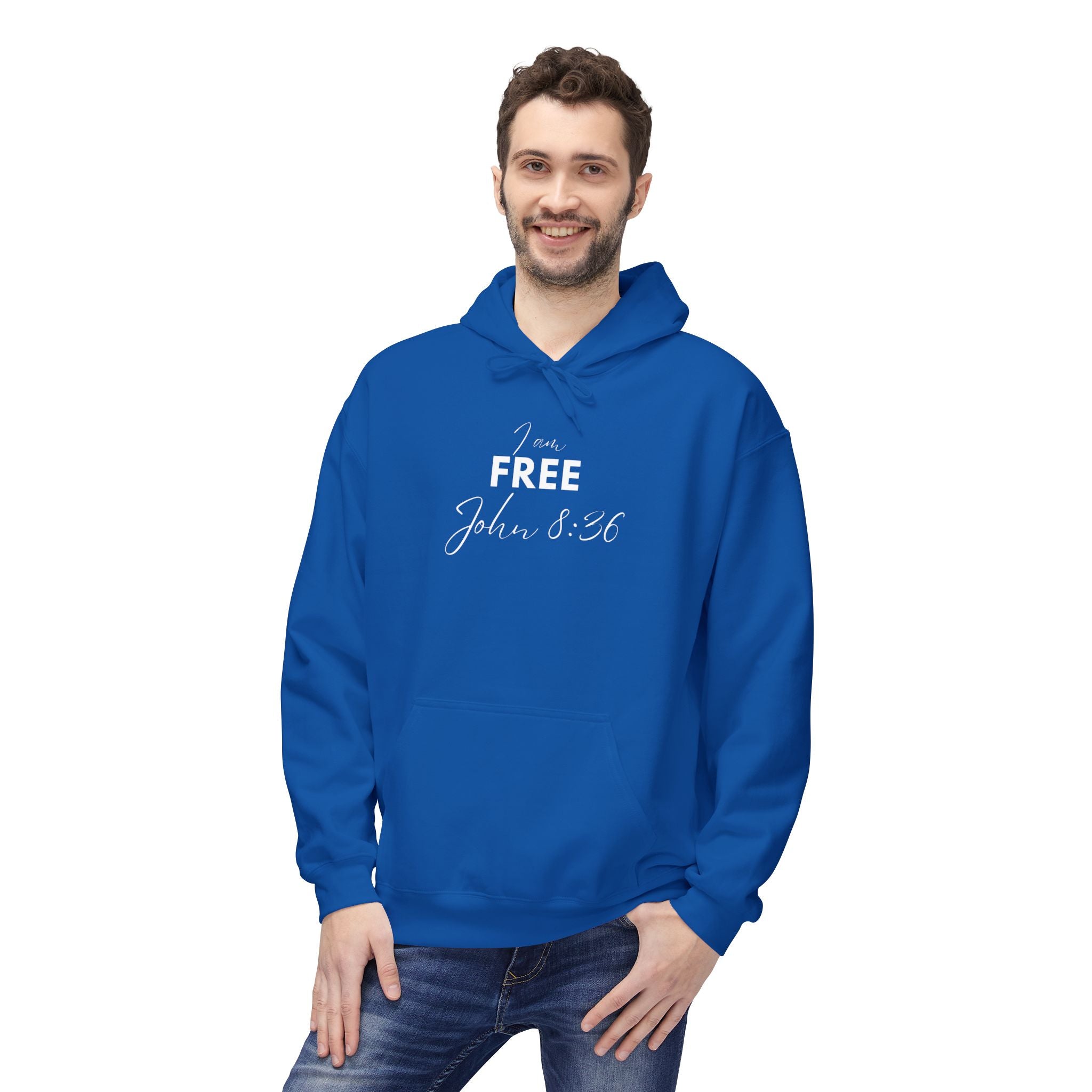 I Am Free Hoodie – John 8:36 Christian Scripture Hoodie | Faith-Based Inspirational Pullover