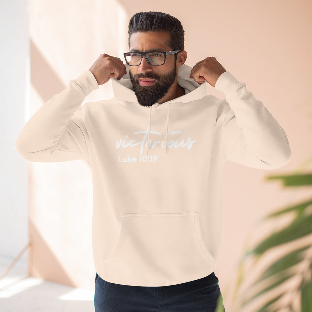 I Am Victorious Hoodie — Luke 10:19 Christian Scripture Fleece Pullover