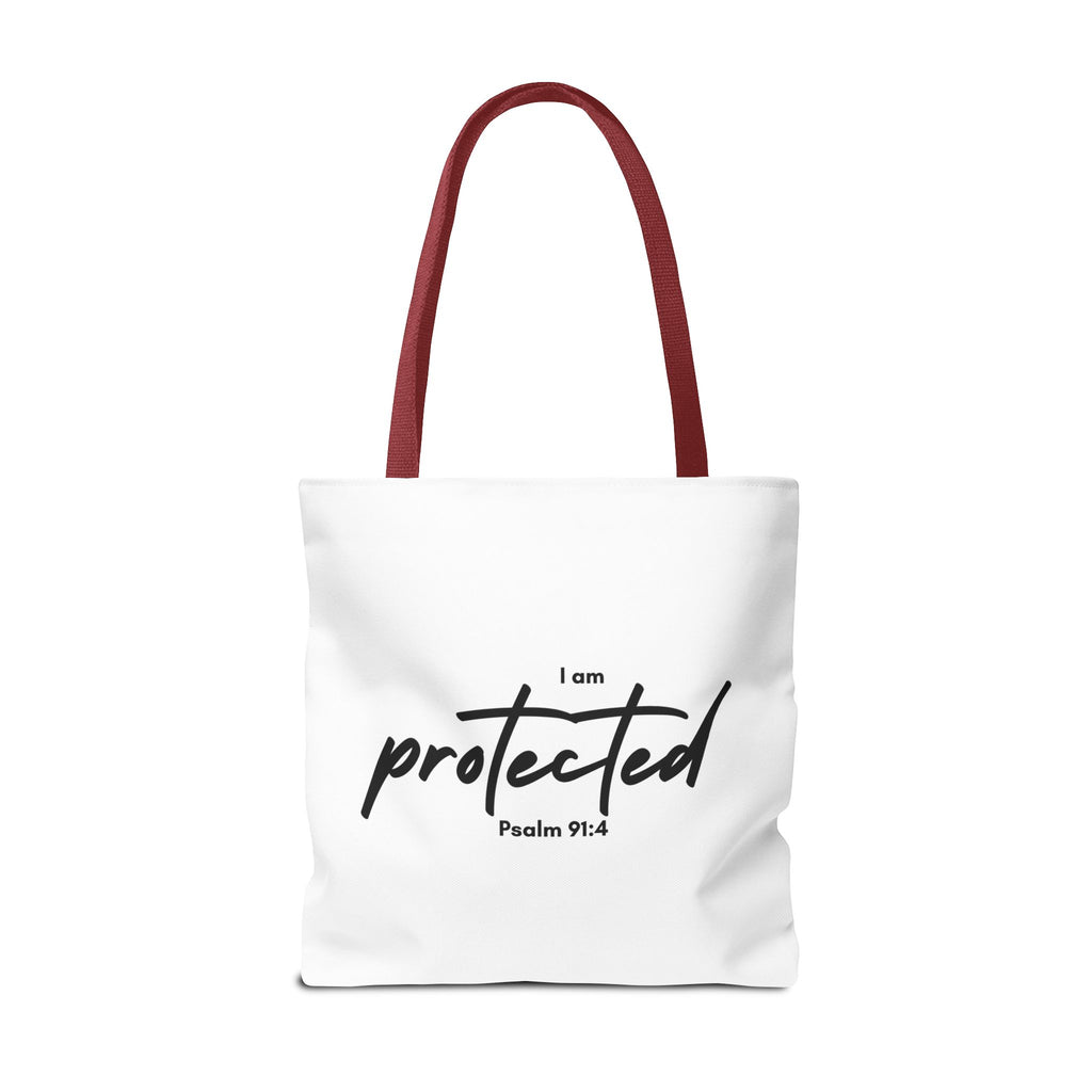 I Am Protected Tote Bag — Psalm 91:4 Christian Scripture Canvas Tote | Faith-Based Carryall
