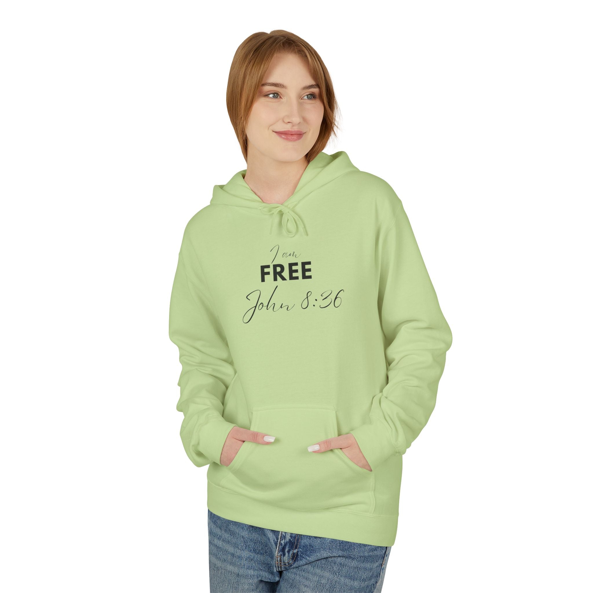 I Am Free Hoodie – John 8:36 Christian Scripture Hoodie | Faith-Based Inspirational Pullover