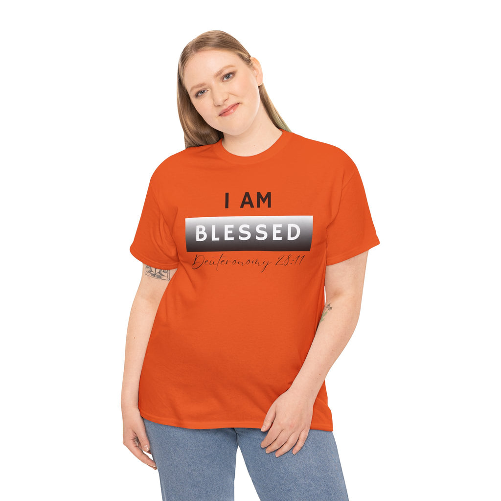 I Am Blessed Christian T-Shirt — Deuteronomy 28:11 Scripture Faith Tee