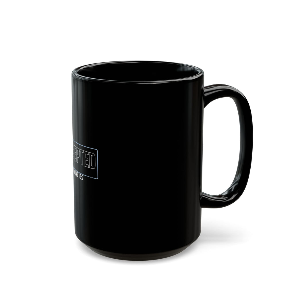 “I Am Accepted” Christian Ceramic Mug – Romans 15:7 Scripture Coffee Cup (11oz & 15oz) – Faith-Inspired Gift
