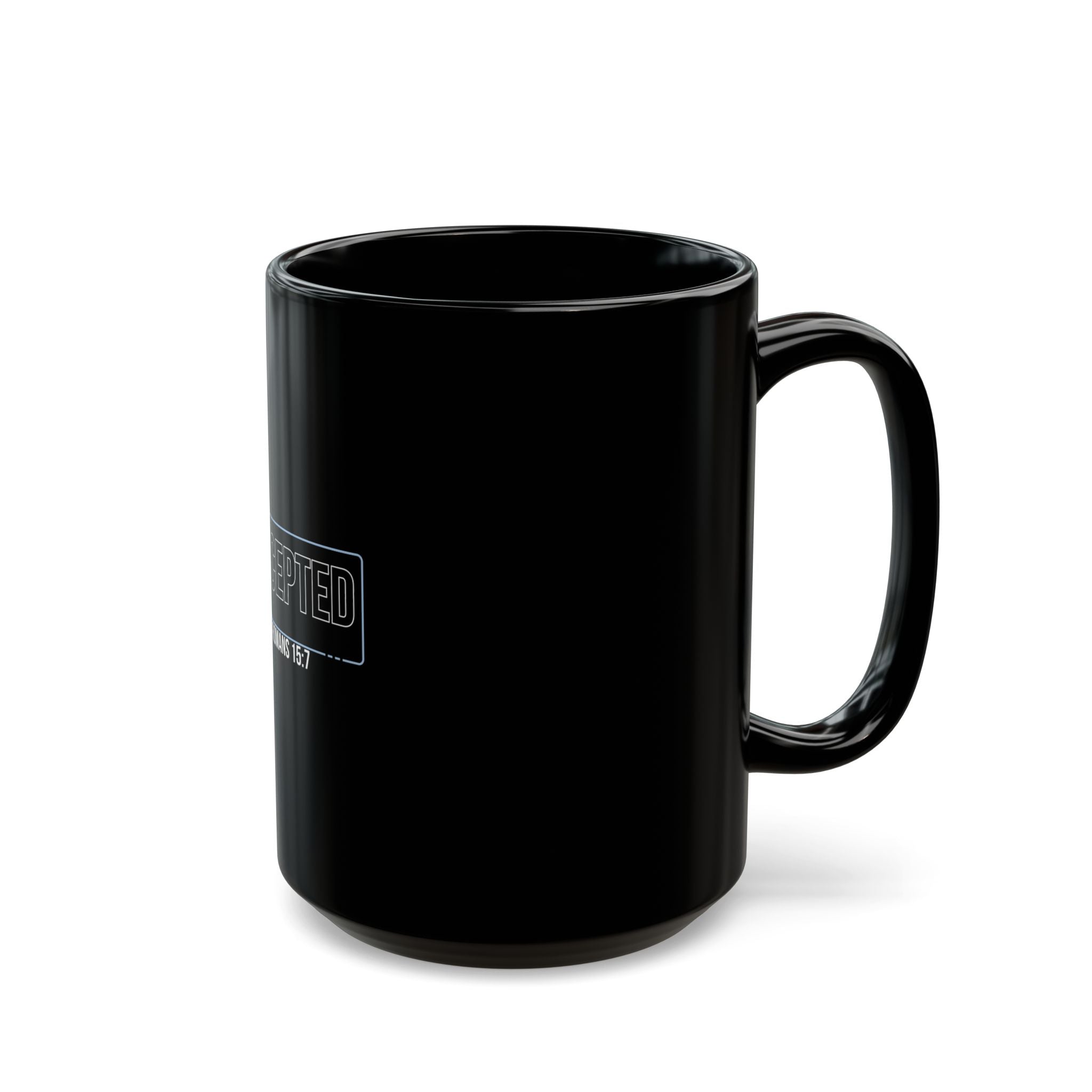 “I Am Accepted” Christian Ceramic Mug – Romans 15:7 Scripture Coffee Cup (11oz & 15oz) – Faith-Inspired Gift