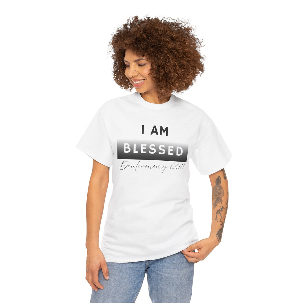 I Am Blessed Christian T-Shirt — Deuteronomy 28:11 Scripture Faith Tee