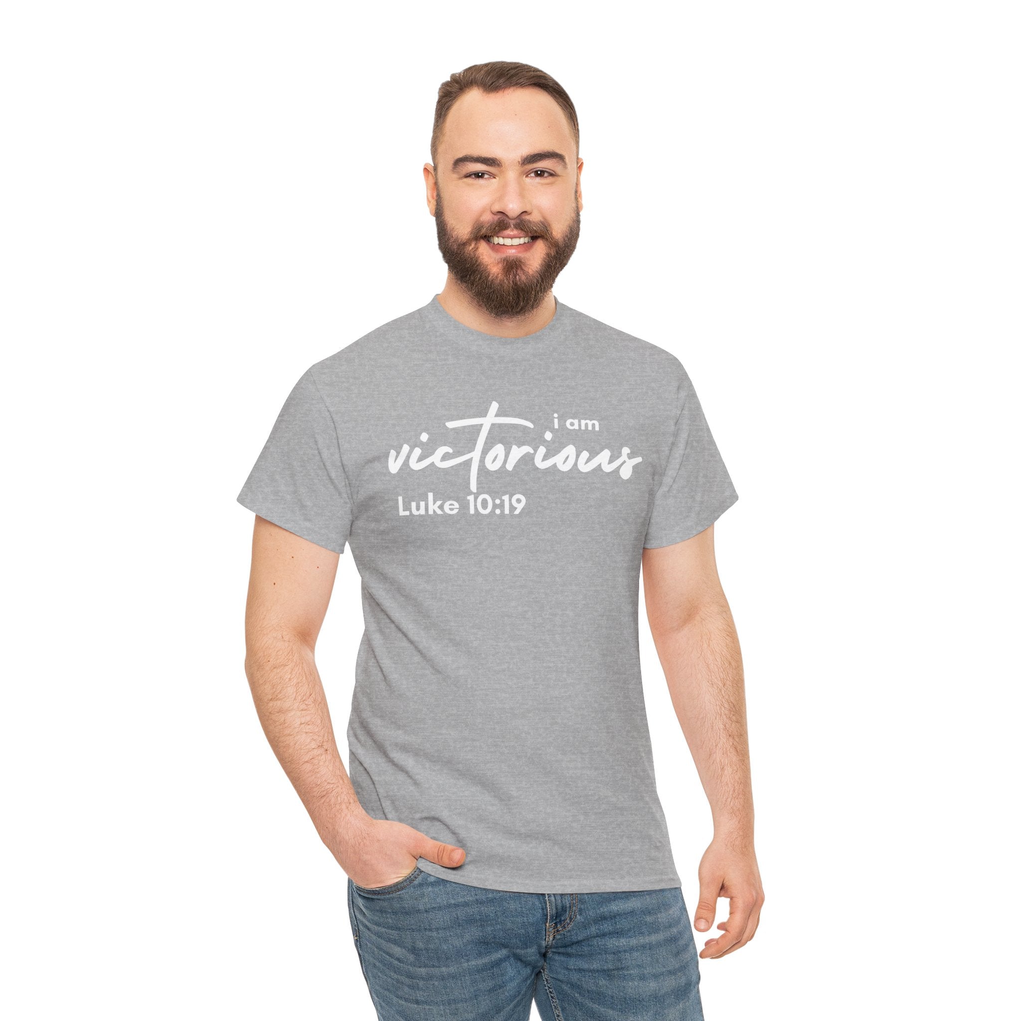 I Am Victorious Christian T-Shirt – Luke 10:19 Scripture Tee | Faith-Based Apparel