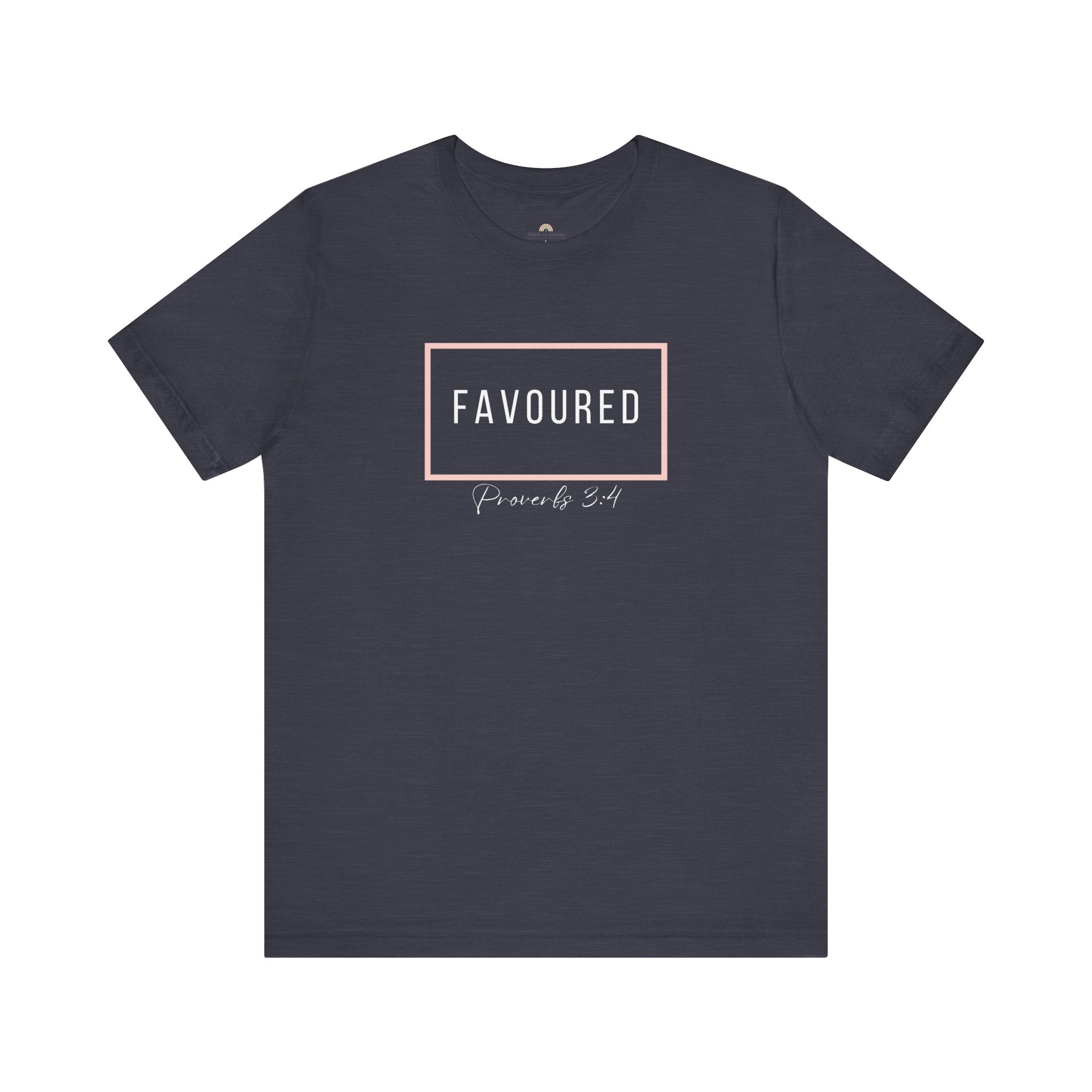 Favoured Christian T-Shirt – Proverbs 3:4 Scripture Tee | Faith-Based Unisex Shirt