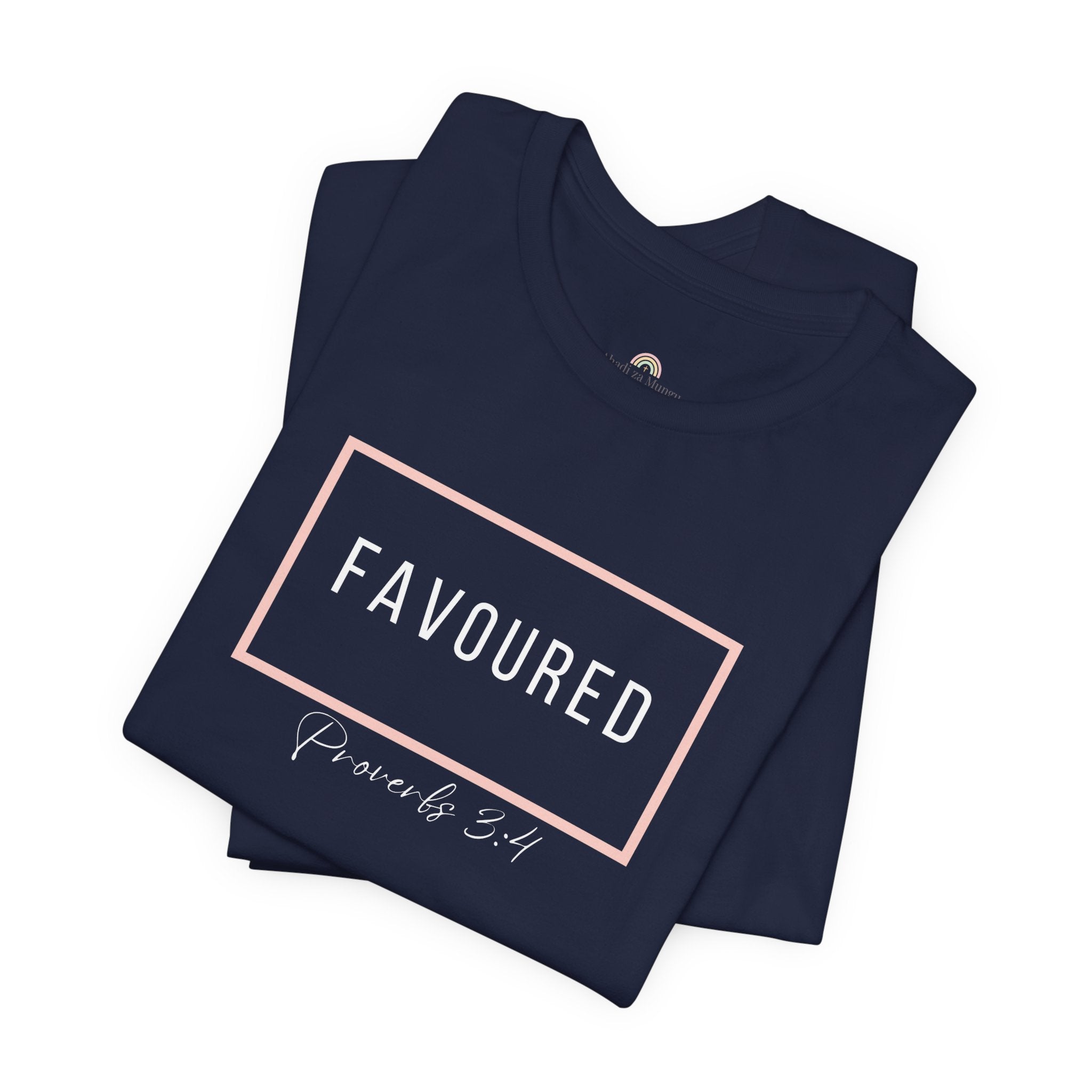 Favoured Christian T-Shirt – Proverbs 3:4 Scripture Tee | Faith-Based Unisex Shirt