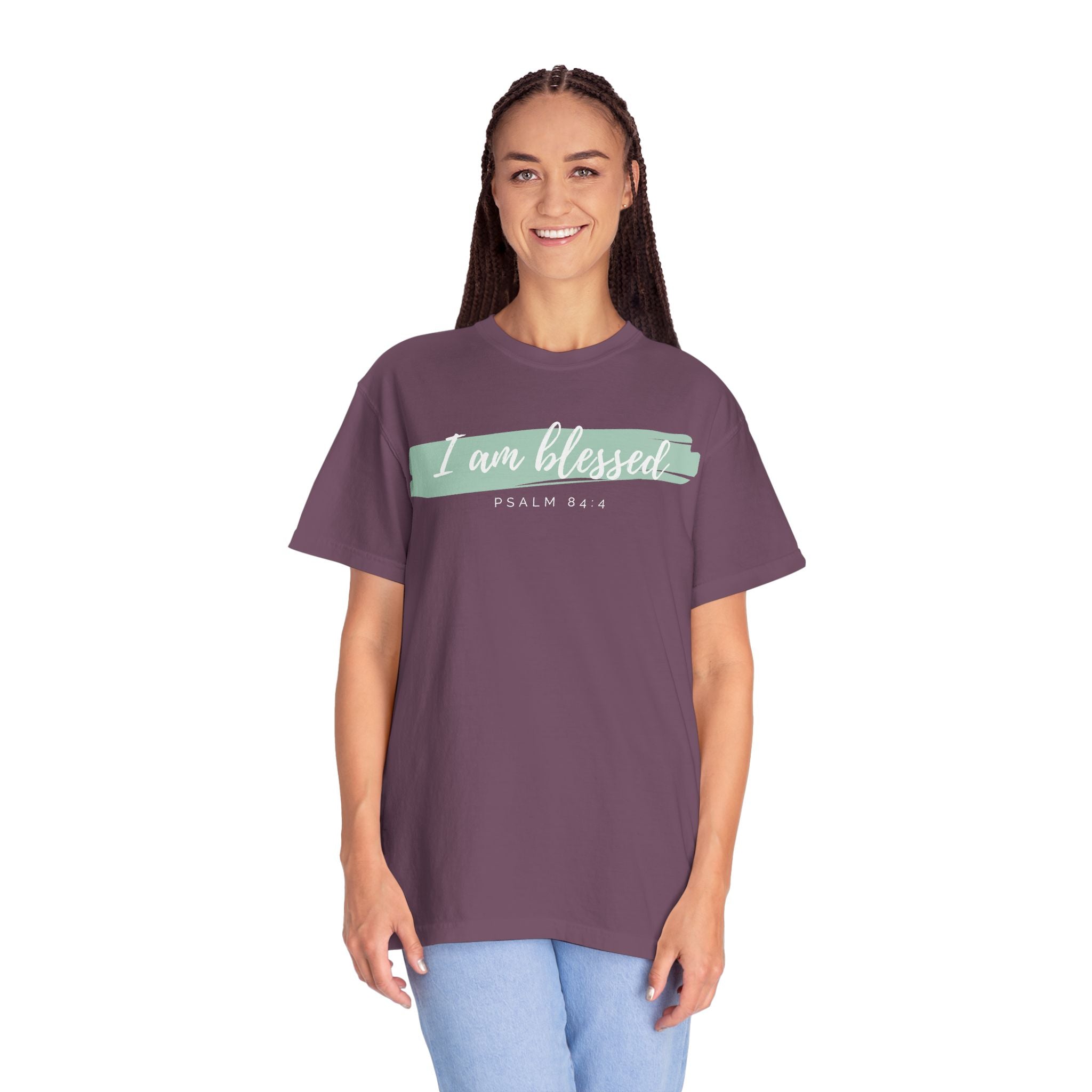 I Am Blessed Christian T-Shirt — Psalm 84:4 Scripture Tee | Garment-Dyed Faith Shirt