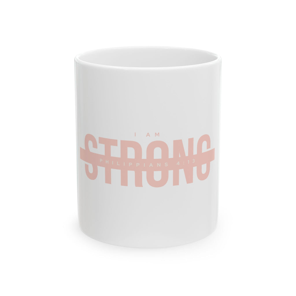 I Am Strong Ceramic Mug – Christian Scripture Coffee Cup (Philippians 4:13) | Faith Inspirational Mug (11oz/15oz)