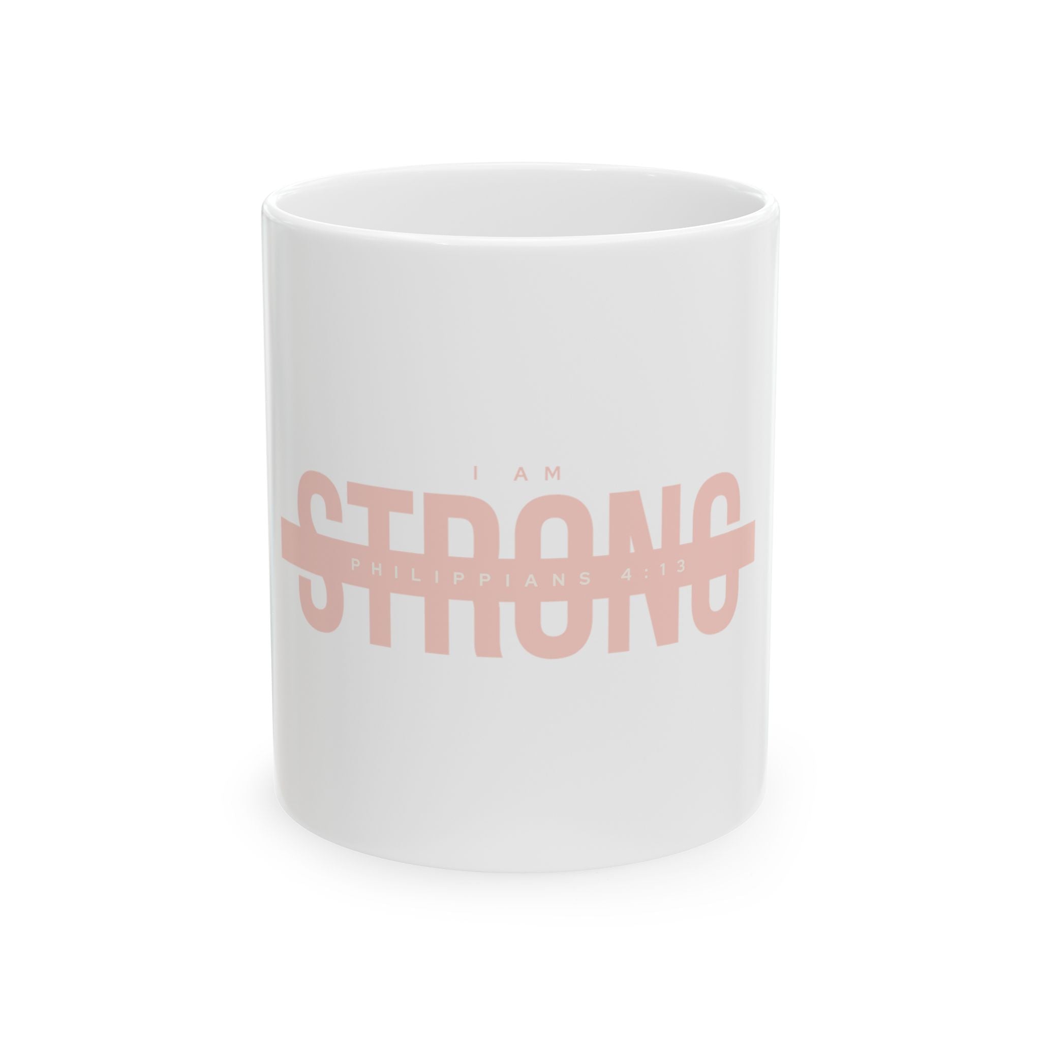 I Am Strong Ceramic Mug – Christian Scripture Coffee Cup (Philippians 4:13) | Faith Inspirational Mug (11oz/15oz)