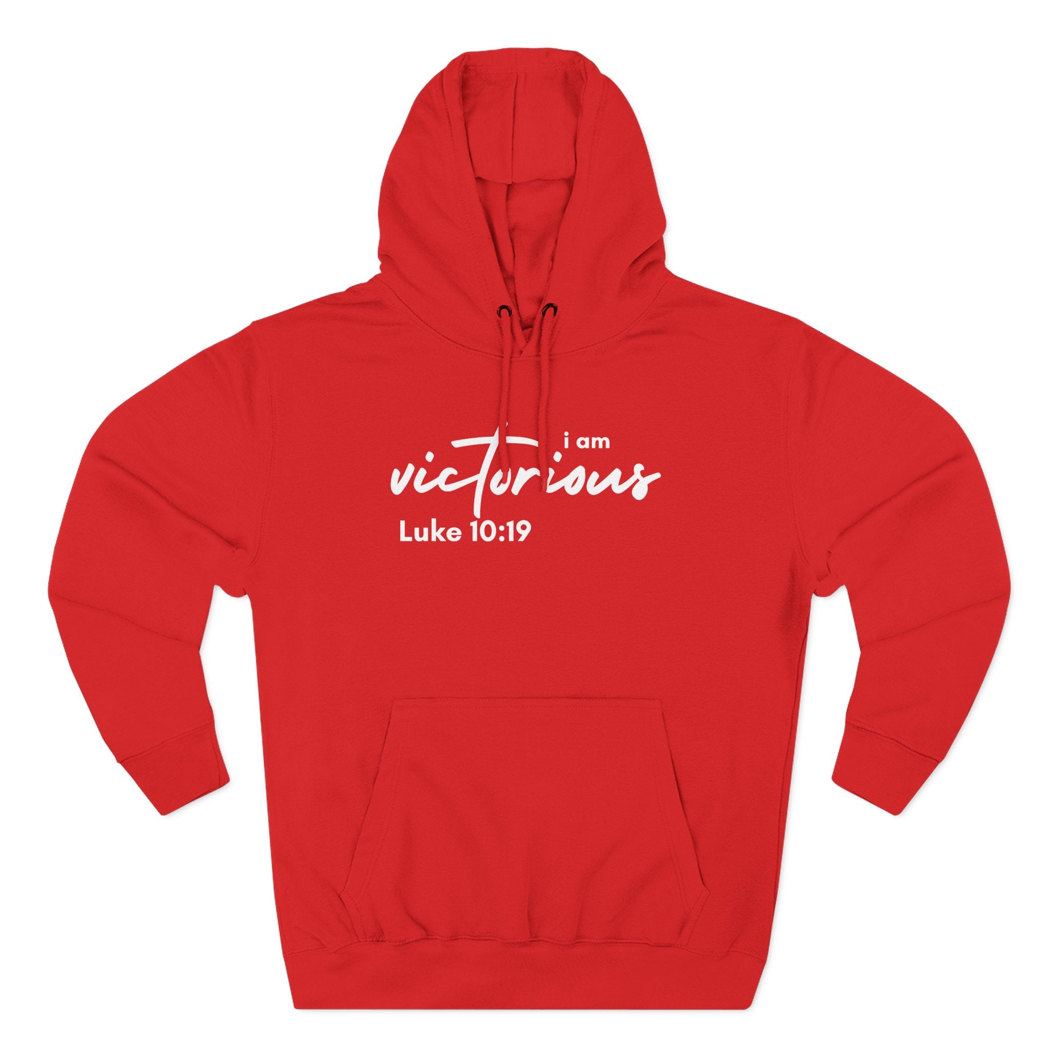 I Am Victorious Hoodie — Luke 10:19 Christian Scripture Fleece Pullover