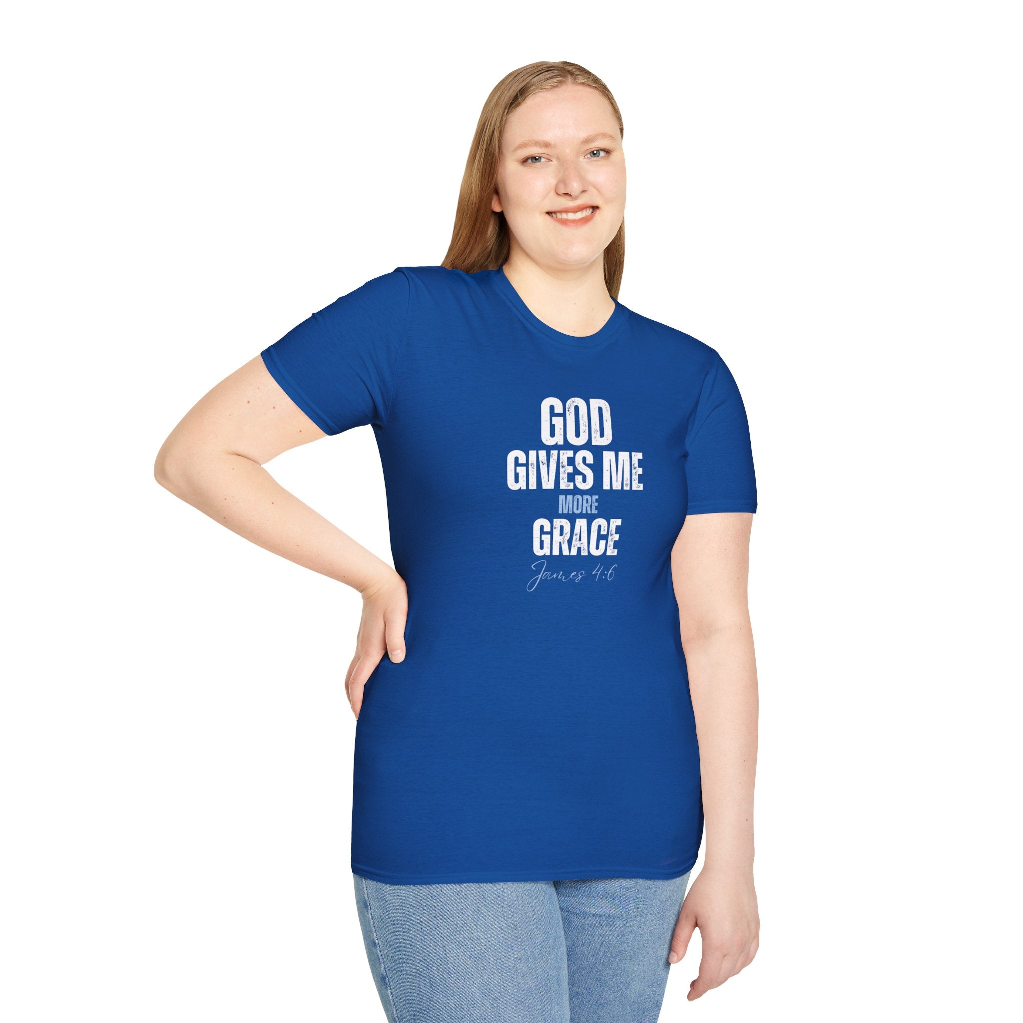 God Gives Me More Grace T-Shirt — James 4:6 Christian Scripture Tee