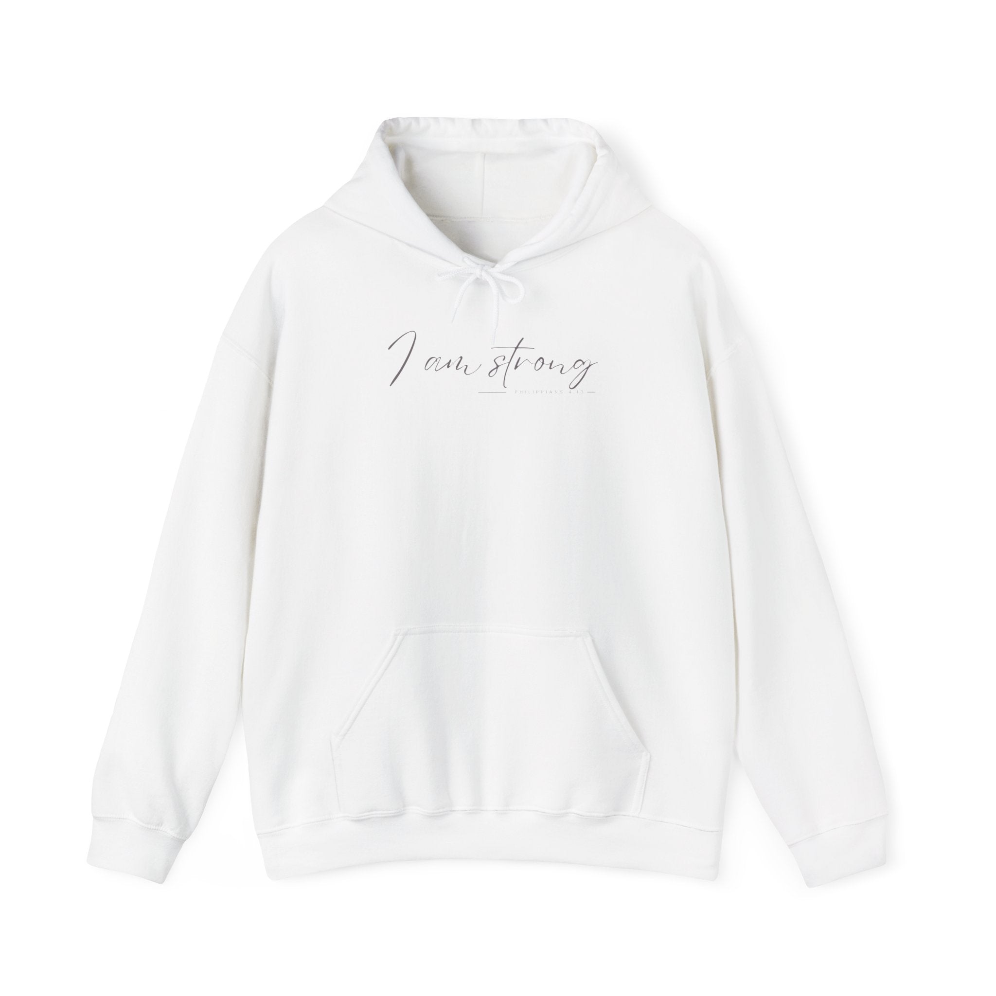 I Am Strong Hoodie – Philippians 4:13 Christian Unisex Faith Sweatshirt