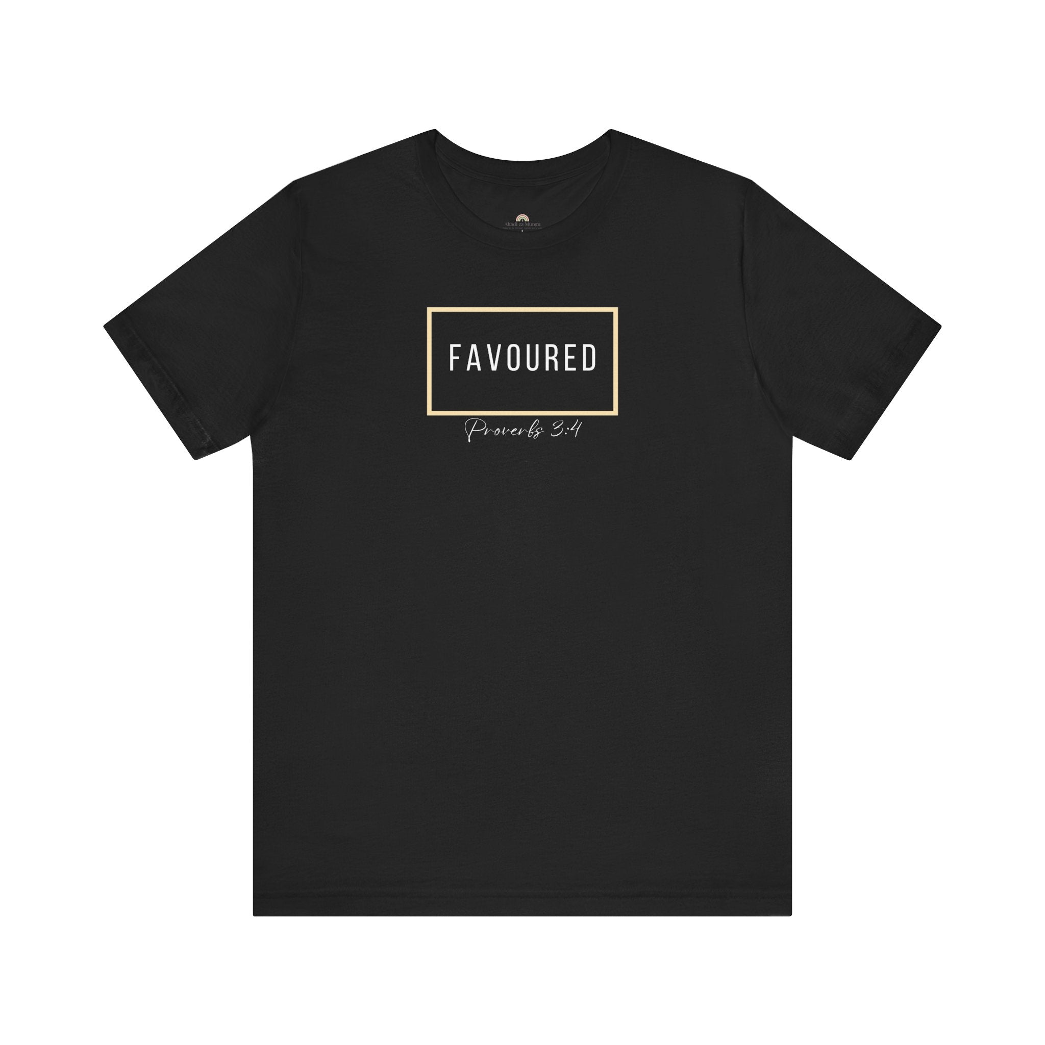 Favoured Christian T-Shirt – Proverbs 3:4 Scripture Tee | Faith-Based Unisex Shirt