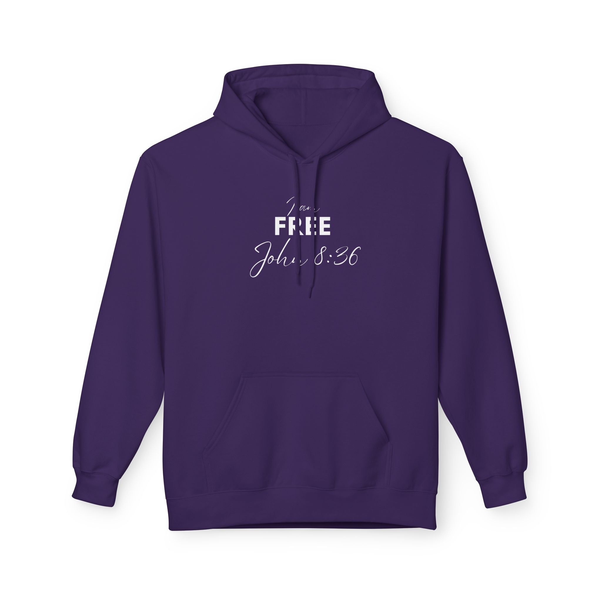 I Am Free Hoodie – John 8:36 Christian Scripture Hoodie | Faith-Based Inspirational Pullover