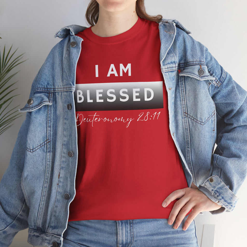 I Am Blessed Christian T-Shirt — Deuteronomy 28:11 Scripture Faith Tee (2)